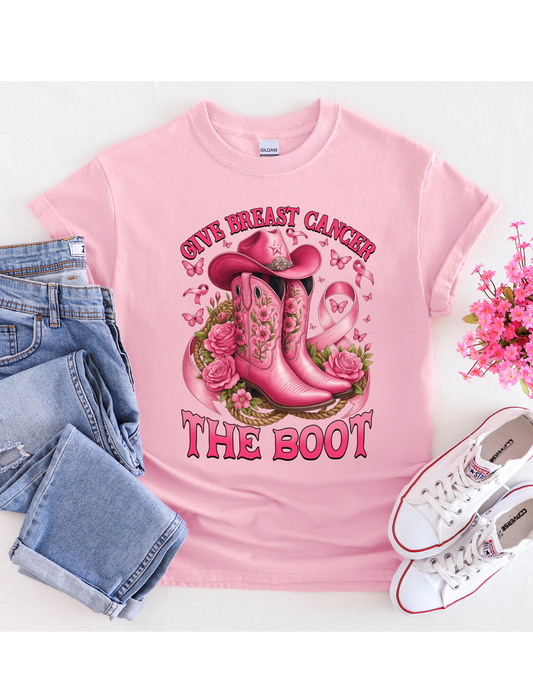 Give Breast Cancer the Boot Tee